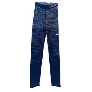 Nike Pro Women's Hyper Warm Blue Leggings Small